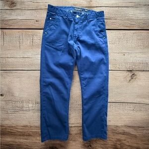 Massimo Dutti Casual Fit Blue Chino Pants Size 32 Cotton Blend
